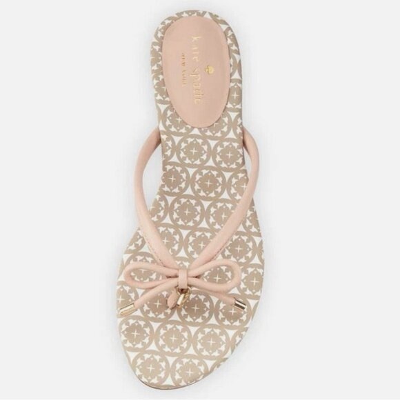kate spade Shoes - Kate Spade New York Mistic Bow Flat Thong Pale Pink Leather Sandal Size 8